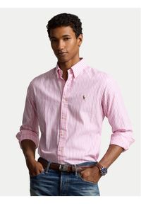 Polo Ralph Lauren Koszula 710886462002 Różowy Custom Fit. Typ kołnierza: polo. Kolor: różowy. Materiał: bawełna #1