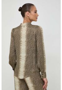 TwinSet - Twinset koszula damska kolor zielony regular z kołnierzykiem klasycznym. Typ kołnierza: kołnierzyk klasyczny. Kolor: zielony. Materiał: tkanina, satyna, materiał. Wzór: ze splotem. Styl: klasyczny #3