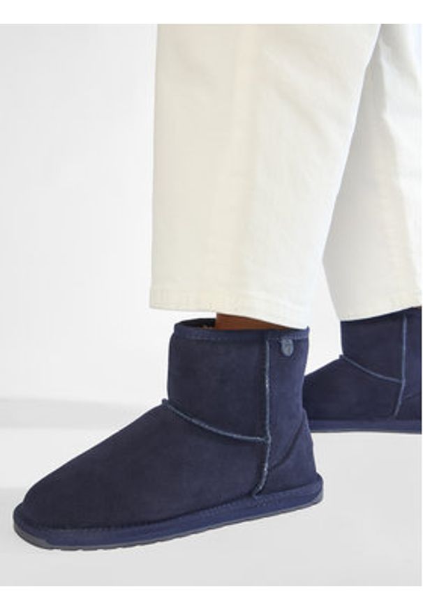 EMU Australia Śniegowce Wallaby Mini Teens T10103 Granatowy. Kolor: niebieski. Materiał: skóra, zamsz