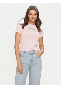 Guess Jeans T-Shirt W4YI01 J1314 Różowy Slim Fit. Kolor: różowy. Materiał: bawełna