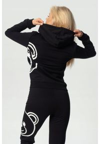 MOSCHINO Czarna damska bluza z kapturem, Rozmiar XS. Typ kołnierza: kaptur. Kolor: czarny. Materiał: bawełna. Wzór: nadruk #5