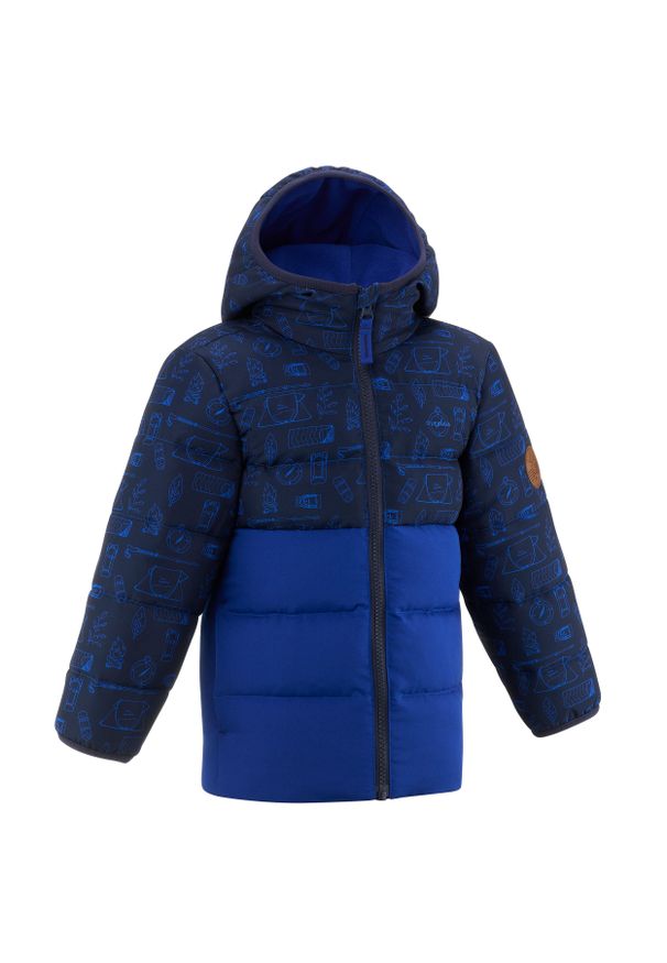 quechua - Kurtka turystyczna dla dzieci zimowa Quechua. Kolor: niebieski. Materiał: materiał, poliester, polar, syntetyk. Sezon: zima
