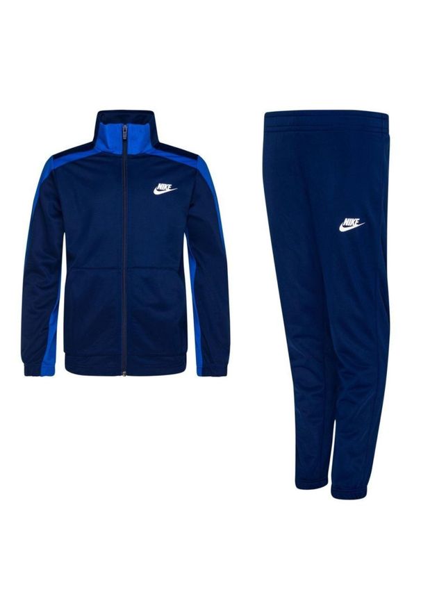 Komplet treningowy dla dzieci Nike NSW dres. Okazja: na uczelnię. Kolor: niebieski. Materiał: poliester. Styl: sportowy
