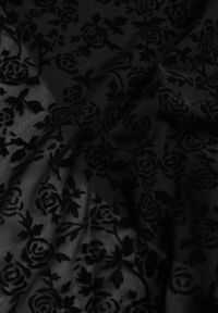 Renee - Czarna Koktajlowa Sukienka z Wiskozą w Welurowe Kwiaty Amette. Kolor: czarny. Materiał: wiskoza, welur. Długość rękawa: na ramiączkach. Wzór: kwiaty. Styl: wizytowy #5