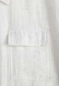 Born2be - Jasnobeżowa Nietoperzowa Koszula Safari z Lnem i Wiskozą ze Ściągaczem w Pasie Mezriss. Okazja: na co dzień, do pracy, na spotkanie biznesowe. Kolor: beżowy. Materiał: wiskoza, len. Styl: casual, biznesowy #3