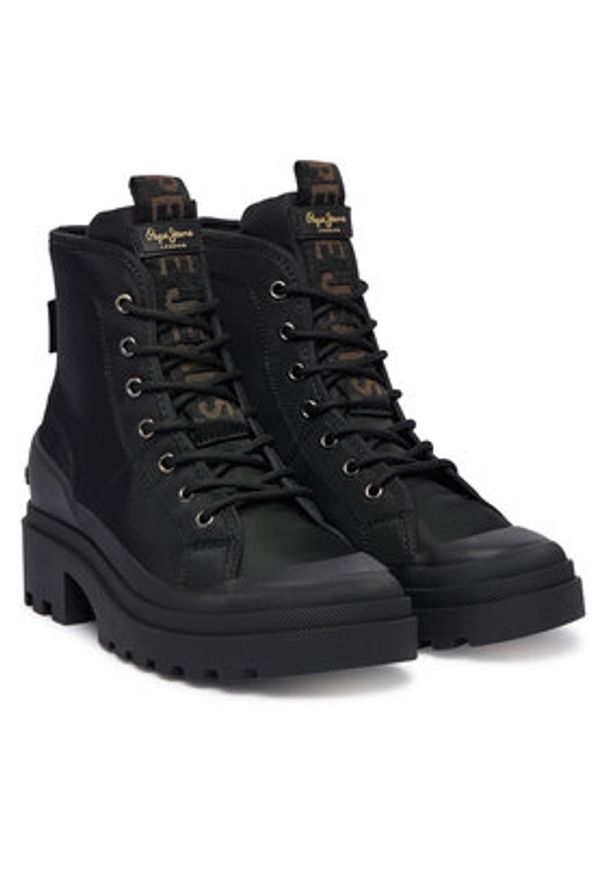 Pepe Jeans Trapery Hale City W PLS500007 Czarny. Kolor: czarny. Materiał: materiał