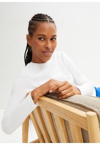 bonprix - Bluzka z długim rękawem z czystej bawełny organicznej. Kolor: biały. Materiał: bawełna. Długość rękawa: długi rękaw. Długość: długie #2