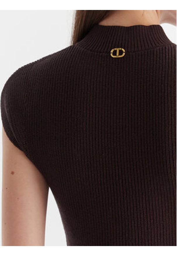 TwinSet - TWINSET Bluzka 252TT3550 Brązowy Regular Fit. Kolor: brązowy. Materiał: wiskoza