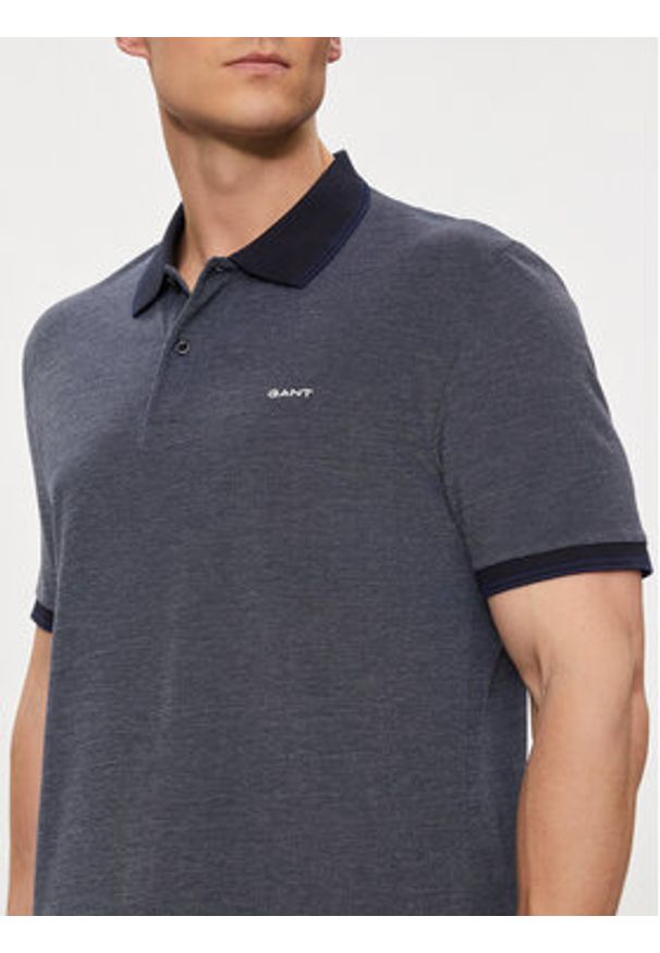 GANT - Gant Polo Oxford 2057029 Granatowy Regular Fit. Typ kołnierza: polo. Kolor: niebieski. Materiał: bawełna