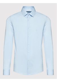 Calvin Klein Koszula Poplin K10K108229 Błękitny Slim Fit. Kolor: niebieski. Materiał: bawełna #3
