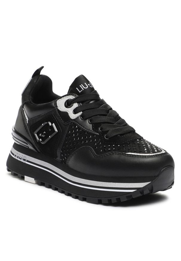 Sneakersy Liu Jo Maxi Wonder 01 BF3003 PX262 Black 22222. Kolor: czarny. Materiał: skóra