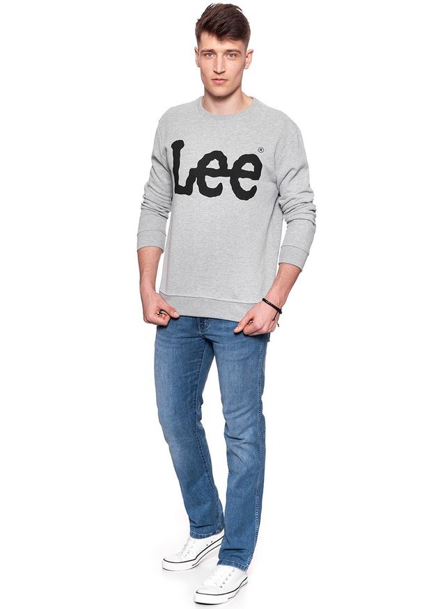 Lee - BLUZA MĘSKA LEE LOGO SWS GREY MELE L81QUB37. Wzór: nadruk. Styl: klasyczny