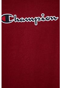 Champion T-shirt bawełniany dziecięcy kolor bordowy. Okazja: na co dzień. Kolor: czerwony. Materiał: bawełna. Wzór: haft. Styl: casual