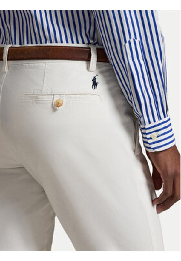 Polo Ralph Lauren Chinosy 710704176055 Biały Slim Fit. Kolor: biały. Materiał: bawełna