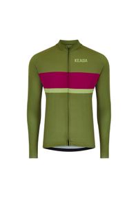 KEADA SPORTS - Męska koszulka rowerowa z długim rękawem - Onwards Two. Kolor: zielony, czerwony, wielokolorowy. Długość rękawa: długi rękaw. Długość: długie. Sport: kolarstwo