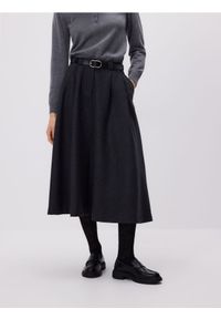Reserved - Spódnica z wełną - ciemnoszary. Kolor: szary. Materiał: wełna