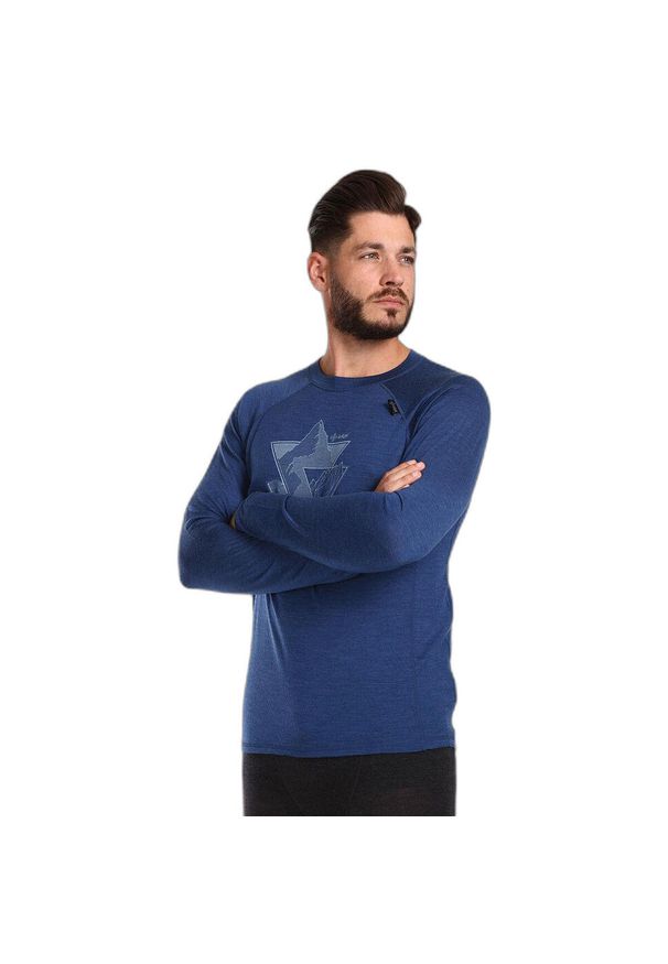 Kilpi - Koszula termoaktywna męska KILPI MAVORA TOP-M. Kolor: niebieski. Materiał: wełna. Sport: turystyka piesza