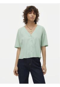 Vero Moda Bluzka Jesmilo 10279696 Zielony Regular Fit. Kolor: zielony. Materiał: len #1