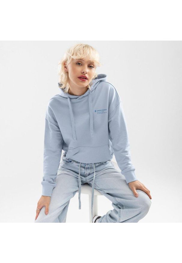 Bluza dresowa z kapturem Lifestyle damska SIROKO Splash-W. Typ kołnierza: kaptur. Kolor: niebieski. Materiał: dresówka