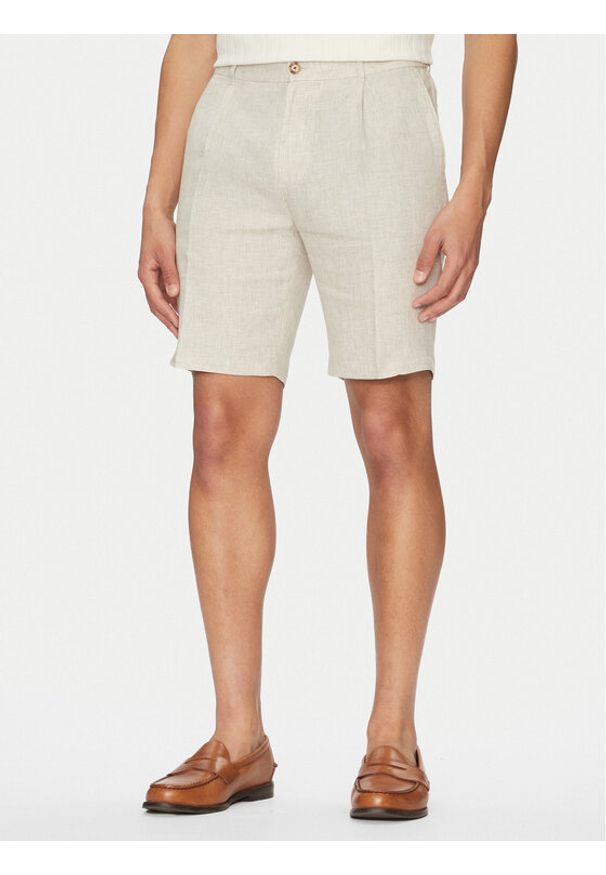 JOOP! Szorty materiałowe 17 JT-64Dinghy 30045910 Beżowy Loose Fit. Kolor: beżowy. Materiał: len