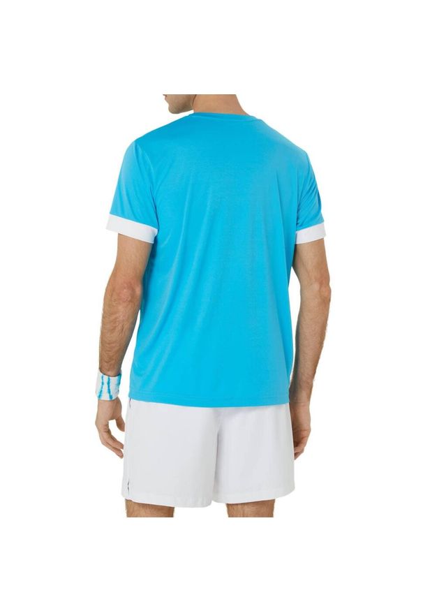 Koszulka treningowa męska Asics Court Ss Top. Kolor: niebieski. Długość rękawa: krótki rękaw. Długość: krótkie