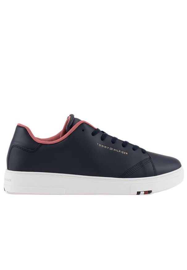TOMMY HILFIGER - Buty Tommy Hilfiger Elevated RBW Cupsole FM0FM04487-DW5 - granatowe. Okazja: na co dzień. Kolor: niebieski. Materiał: skóra, kauczuk, poliester, materiał, guma. Szerokość cholewki: normalna