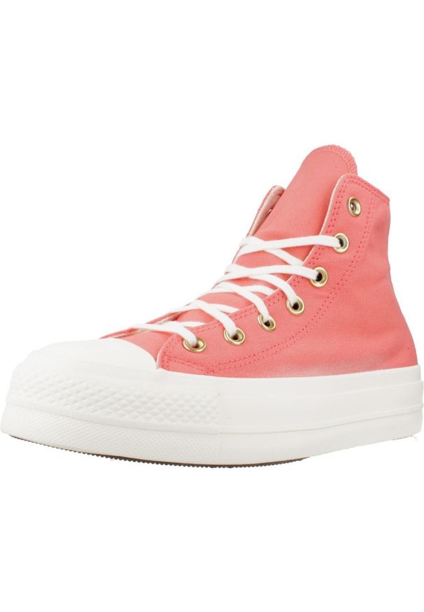Converse - Kapcie CONVERSE CHUCK TAYLOR ALL STAR LIFT HI Rose. Kolor: różowy. Materiał: tkanina. Styl: sportowy