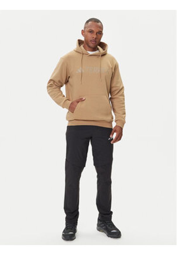 Adidas - adidas Bluza Terrex Multi Large Logo JM2821 Beżowy Regular Fit. Kolor: beżowy. Materiał: bawełna