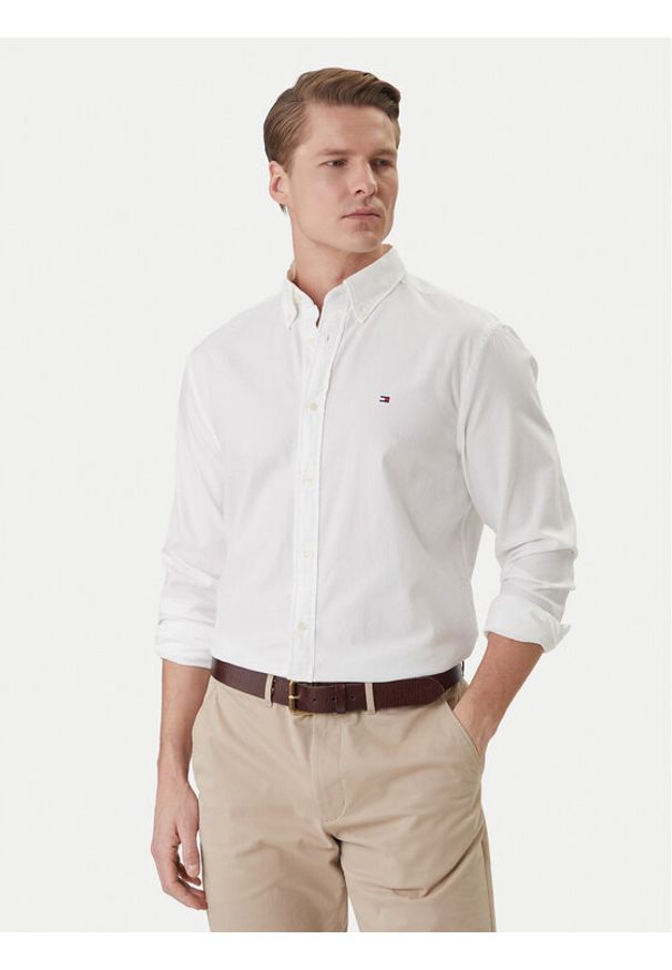 TOMMY HILFIGER - Tommy Hilfiger Koszula MW0MW42442 Biały Slim Fit. Kolor: biały. Materiał: bawełna