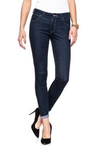 Wrangler - WRANGLER HIGH SKINNY COSY TOUCH W27HRL21N 112128115. Stan: podwyższony. Wzór: jednolity #3