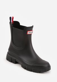 Born2be - Czarne Kalosze o Fasonie Sztybletów na Podeszwie z Bieżnikiem Taylina. Okazja: na co dzień. Kolor: czarny. Materiał: jeans. Styl: casual, elegancki #9