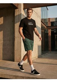 Sinsay - Szorty slim basic - zielony. Kolor: zielony