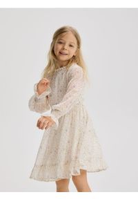 Reserved - Sukienka we wzory - złamana biel. Materiał: tkanina #1