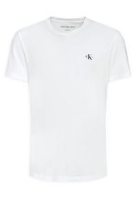 Calvin Klein Jeans Komplet 2 t-shirtów Monologo J30J320199 Biały Regular Fit. Kolor: biały. Materiał: bawełna #3