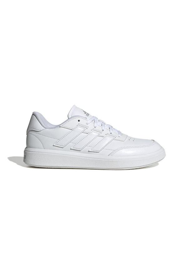 Adidas - Buty sportowe adidas Courtblock Białe. Okazja: na co dzień. Kolor: biały, wielokolorowy. Materiał: skóra, syntetyk, guma