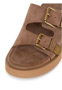 Badura Klapki CYCLAMEN-80033-25 Beżowy. Kolor: beżowy. Materiał: skóra, zamsz #8