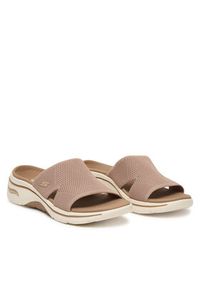 skechers - Skechers Klapki Gowalk Arch Fit 2.0 - Dakota 140865/TAN Beżowy. Kolor: beżowy. Materiał: materiał #4