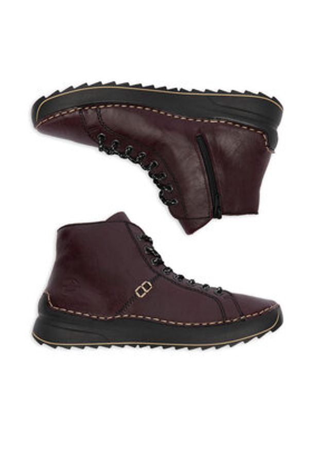 Rieker Trzewiki CEO-71510-30 Bordowy. Kolor: czerwony. Materiał: syntetyk, materiał