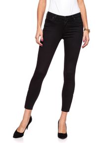 Lee - SPODNIE DAMSKIE LEE SCARLETT CROPPED BLACK RINSE L30CAE47. Wzór: aplikacja #9