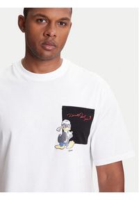 Karl Lagerfeld - KARL LAGERFELD T-Shirt 755097 553270 Biały Regular Fit. Typ kołnierza: dekolt w karo. Kolor: biały. Materiał: bawełna