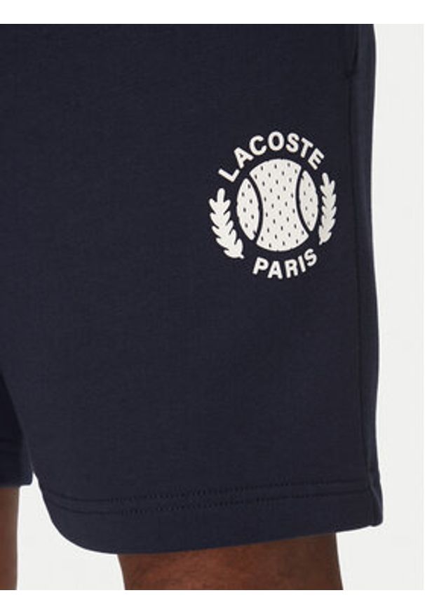 Lacoste Szorty sportowe GH9708 Granatowy Regular Fit. Kolor: niebieski. Materiał: bawełna. Styl: sportowy