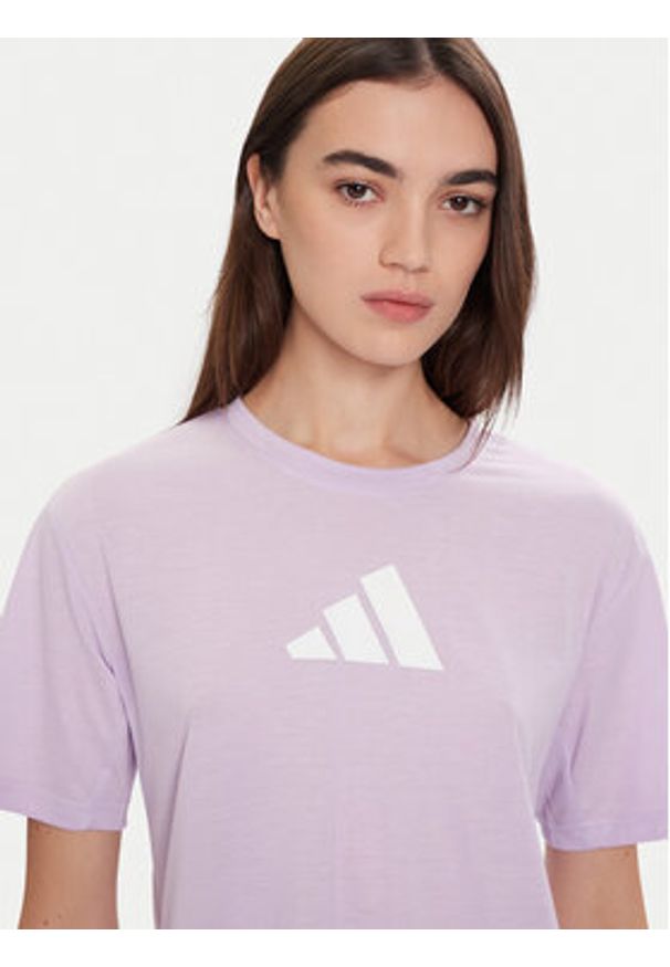 Adidas - adidas Koszulka techniczna Train Essentials Big Logo JY2183 Fioletowy Regular Fit. Kolor: fioletowy. Materiał: syntetyk