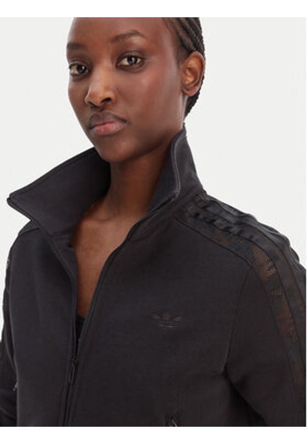 Adidas - adidas Bluza Firebird Lace KC8149 Czarny Slim Fit. Kolor: czarny. Materiał: syntetyk