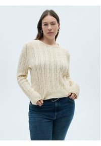 mango - Mango Sweter 87000365 Écru Regular Fit. Materiał: syntetyk #10