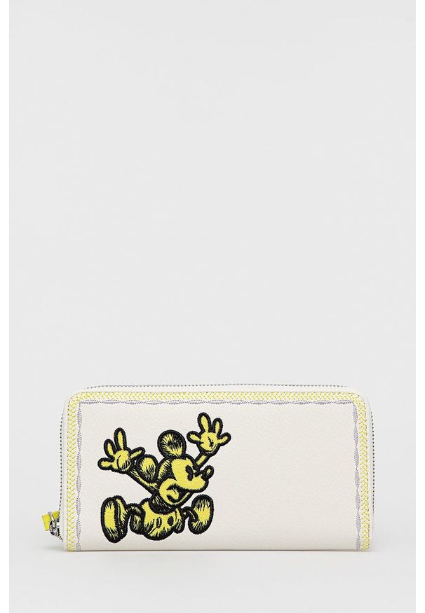 Desigual portfel x Disney 22SAYP13 damski kolor beżowy. Kolor: beżowy. Materiał: materiał. Wzór: motyw z bajki
