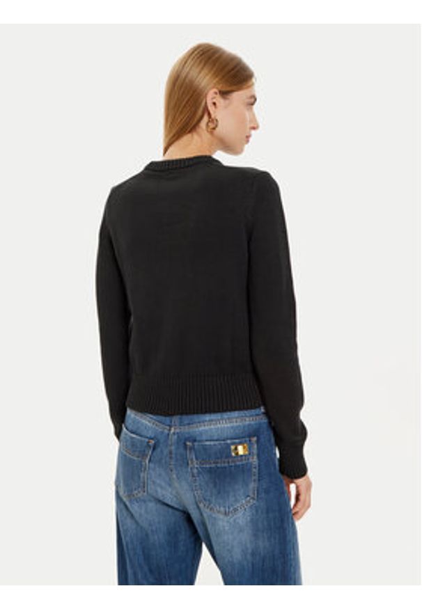 Guess Jeans Sweter W4BR10 Z3HM1 Czarny Regular Fit. Kolor: czarny. Materiał: bawełna