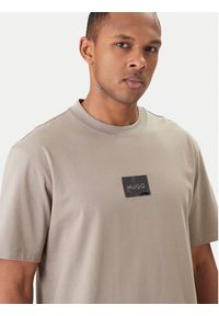 Hugo - HUGO T-Shirt Dumeon 50557445 Beżowy Regular Fit. Kolor: beżowy. Materiał: bawełna #3