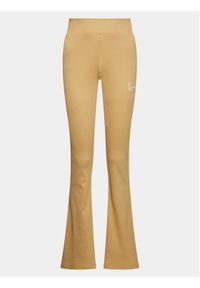 Karl Kani Spodnie dresowe Small Signature Flared Rib 6104086 Beżowy Flare Fit. Kolor: beżowy. Materiał: bawełna #1