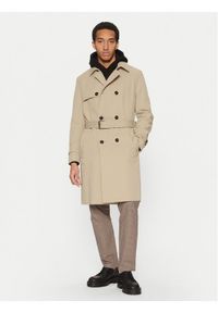 Hugo - HUGO Trencz Maluks 50535072 Beżowy Regular Fit. Kolor: beżowy. Materiał: syntetyk, bawełna #1