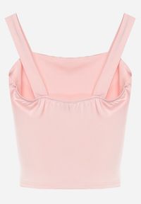 Born2be - Różowy Dopasowany Top z Wiskozą na Szerokich Ramiączkach Limare. Okazja: na co dzień. Typ kołnierza: dekolt kwadratowy. Kolor: różowy. Materiał: wiskoza. Długość rękawa: na ramiączkach. Styl: klasyczny, casual #7